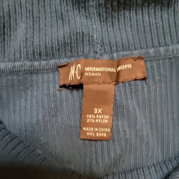 3X INC Crystal-Teal Rib Knit Sweater - Picture 2 of 4